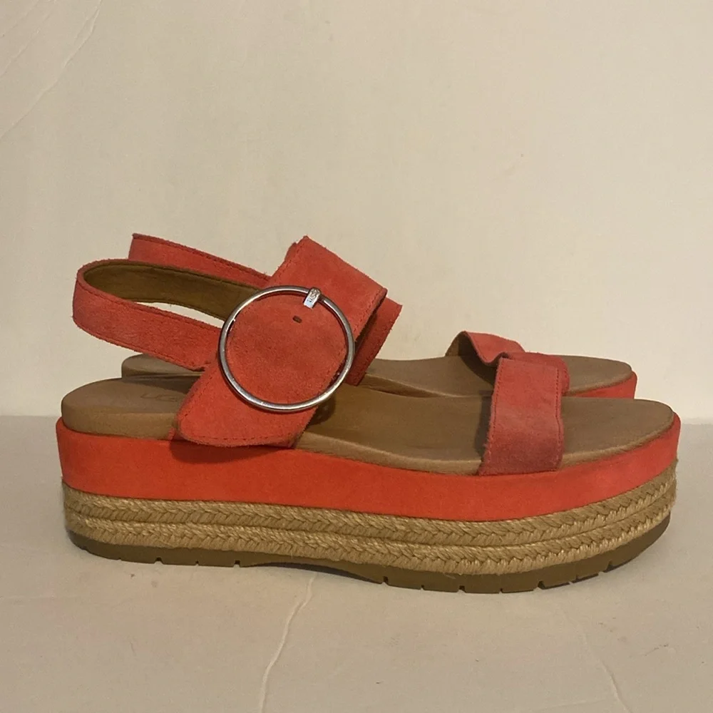 Ugg April Coral Platform Espadrille Shoes
